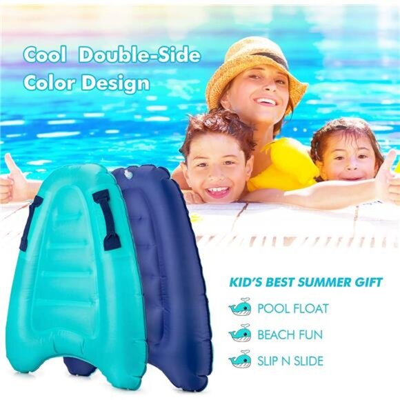 Kids Inflatable Surf Body Board with Handles Lightweight Swimming Floating Board - Picture 6 of 6